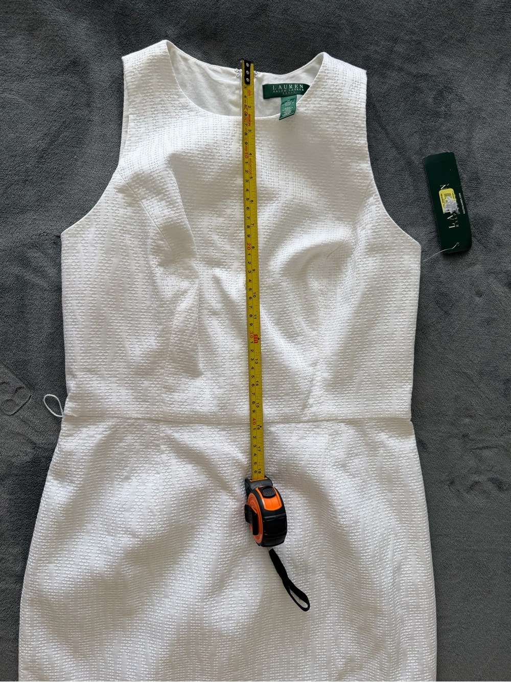 Lauren Ralph Lauren Cream Textured Sheath Midi Dress - Picture 14 of 14